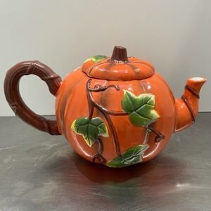 Vintage Rich Talent Hand Painted Majolica Teapot